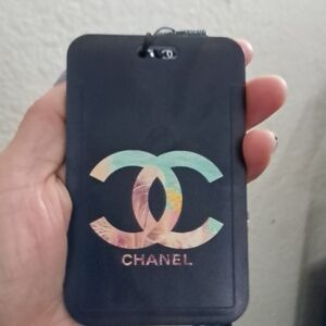 Designer Black and White Lanyard with Logo Charm